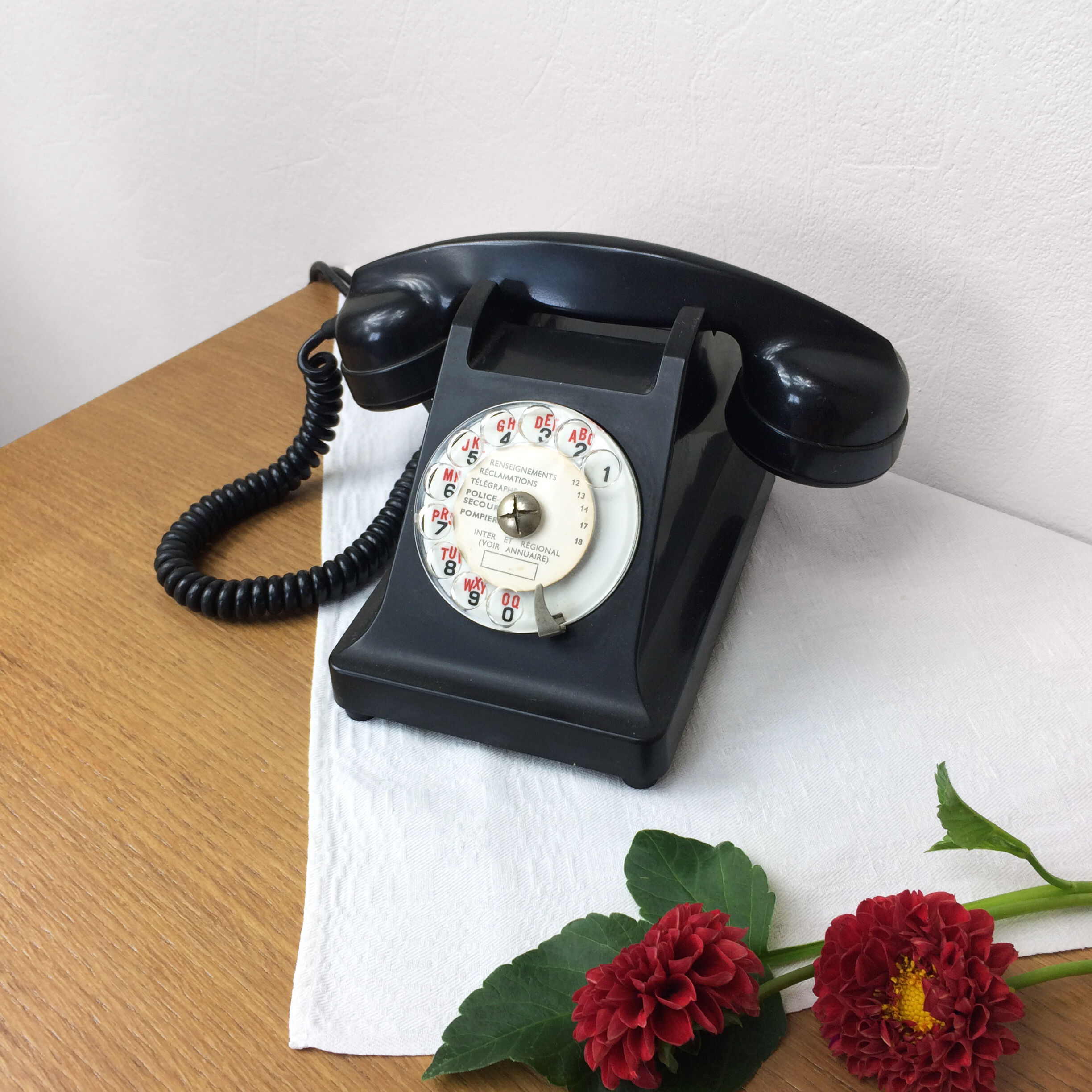 Old phone in black Bakelite
