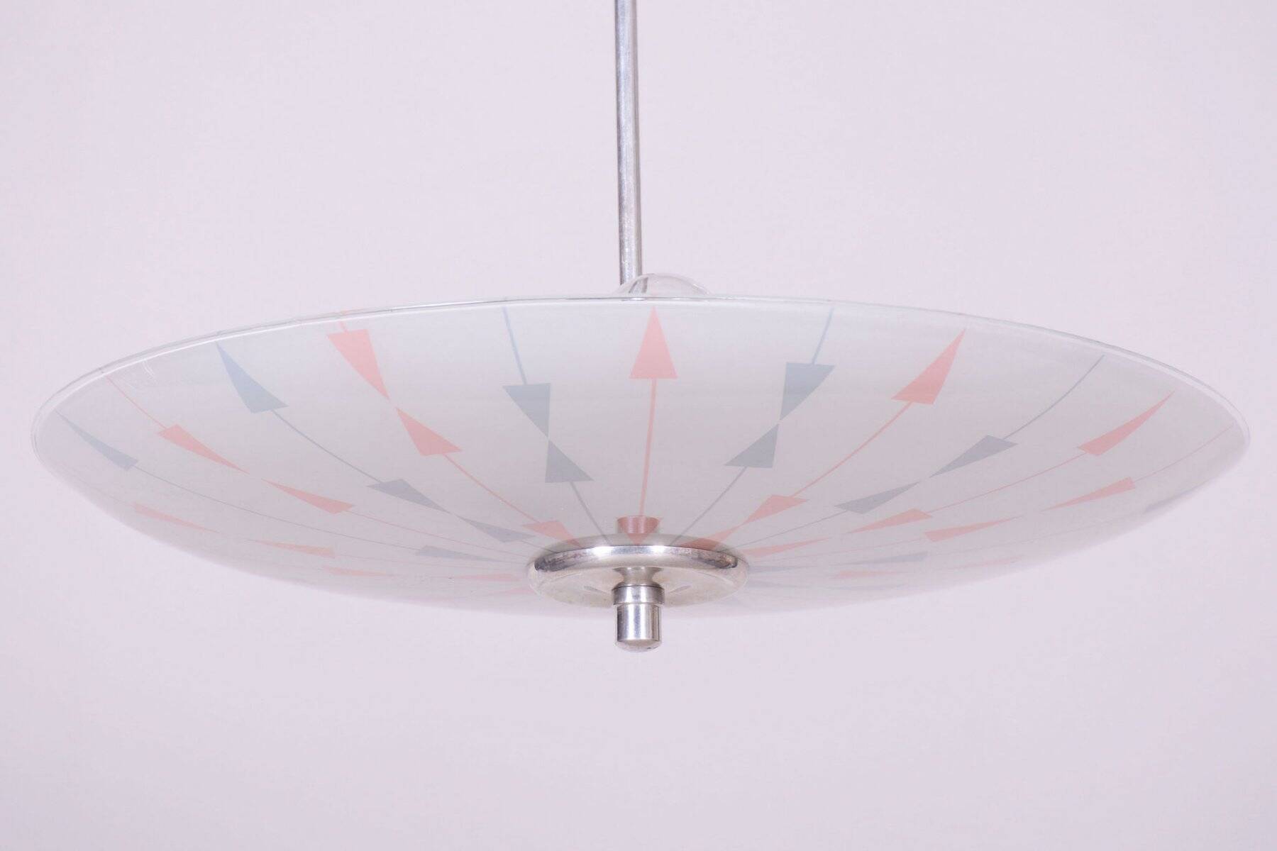 Mid-Century Chandelier in Chromed Steel by Napako, Czech, 1950s