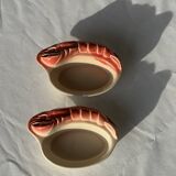 Pair of vintage lobster mini ramekins Saint Amand D15.5