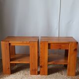 Pair of vintage pine bedside tables