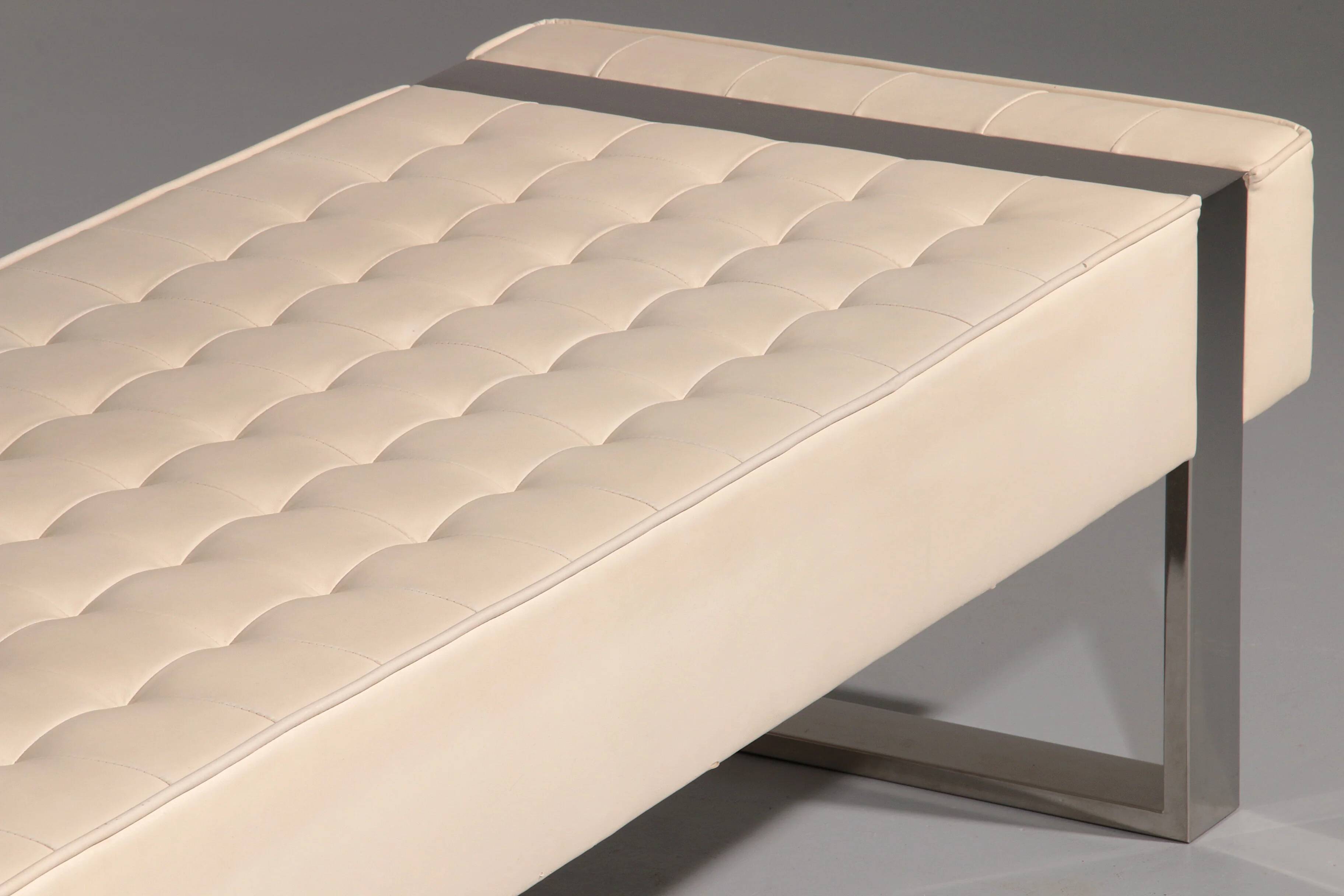 Leather bench with chrome base from Germany 1980