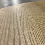 White extendable round dining table, 6/8 place settings