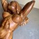 Vintage hand-carved wooden female nude sculpture coffee table