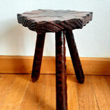 Hexagonal brutalist tripod stool