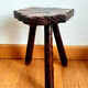 Hexagonal brutalist tripod stool