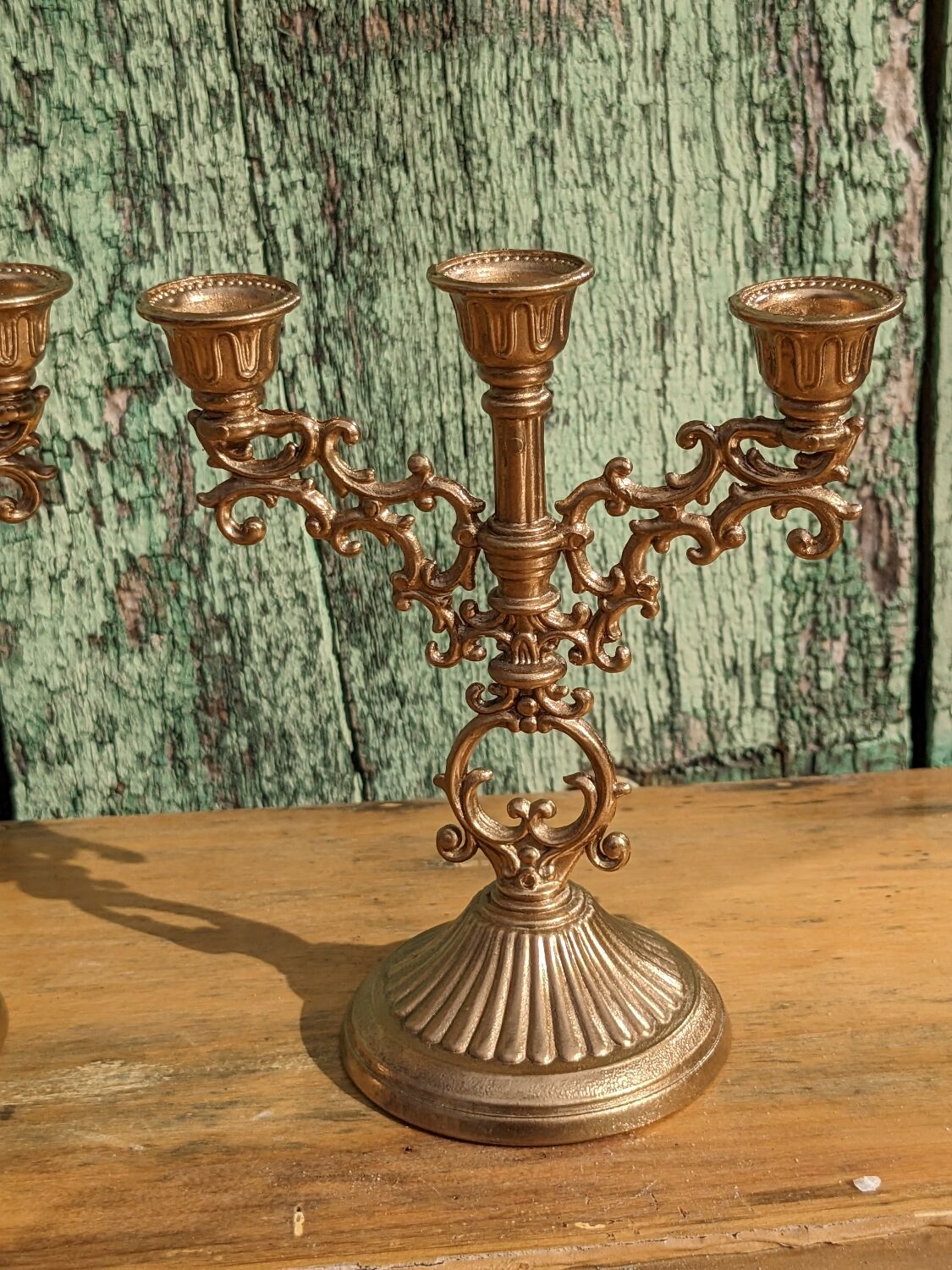 Pair of golden candlesticks