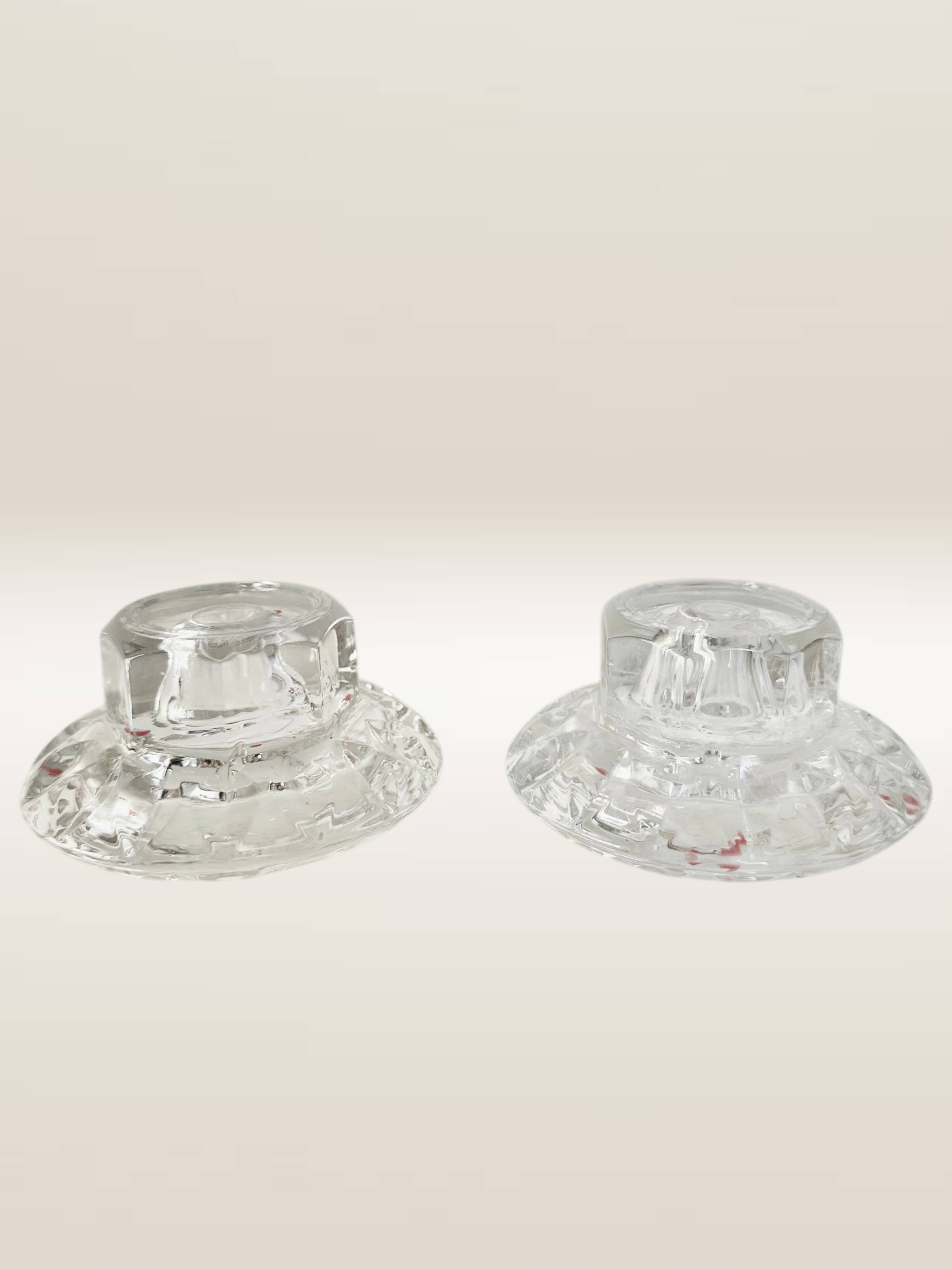 Pair of glass candlesticks