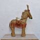 Spanish decorative donkey in raffia carrying two jars - 62 cm high - 1950