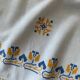 Embroidered white tablecloth