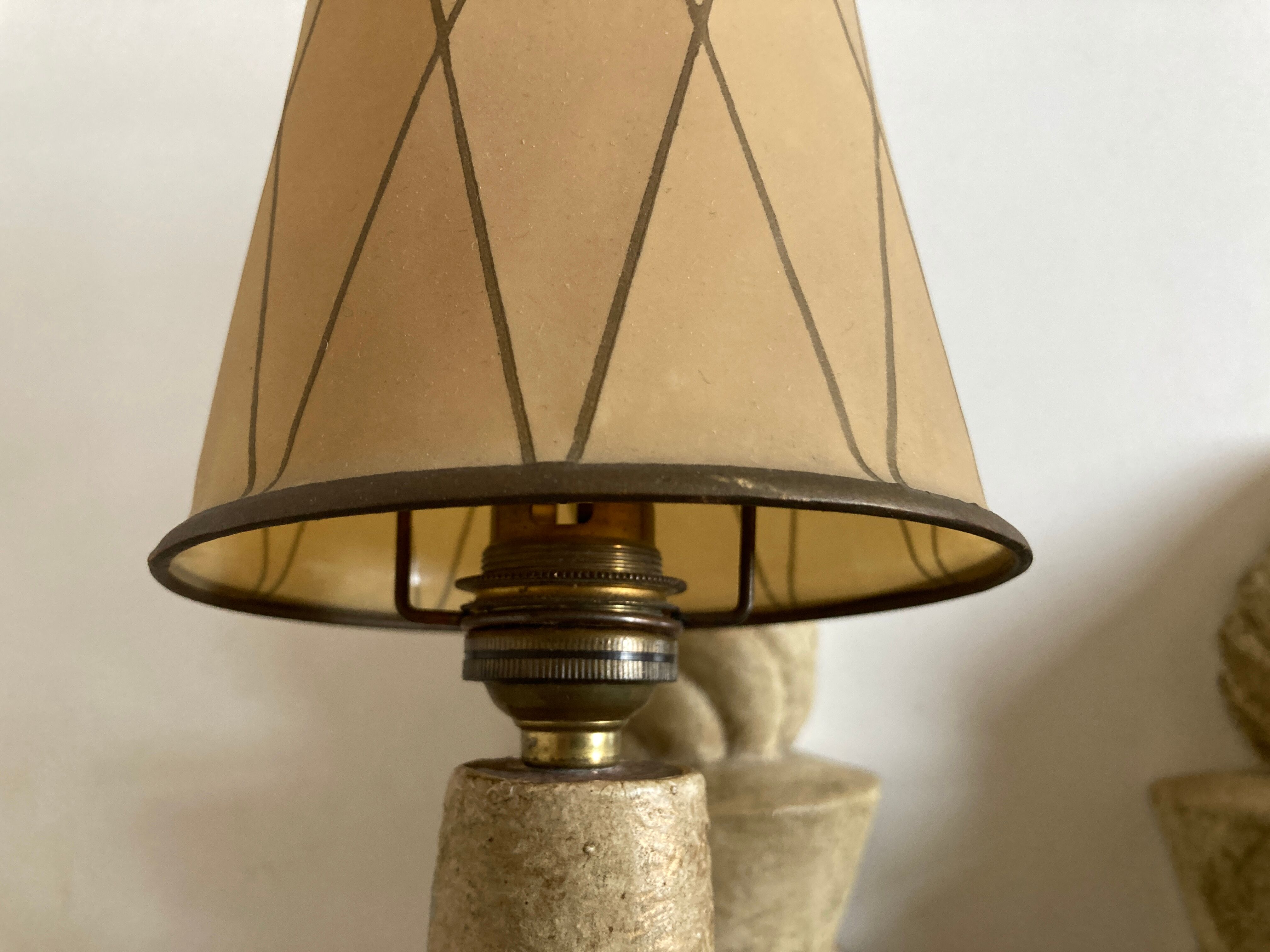 Pair of Arlus torchlight wall light in art deco plaster 1950