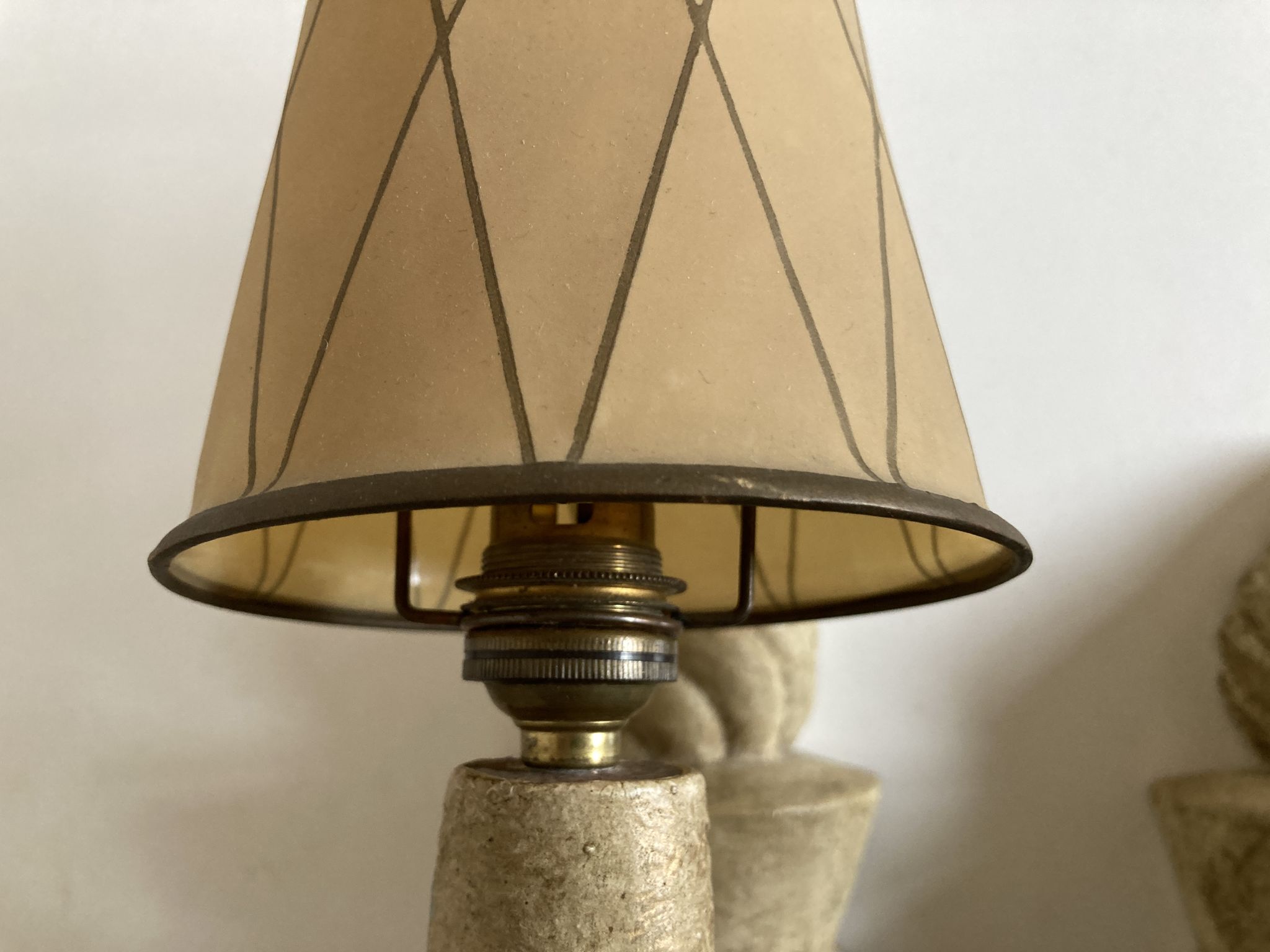Pair of Arlus torchlight wall light in art deco plaster 1950