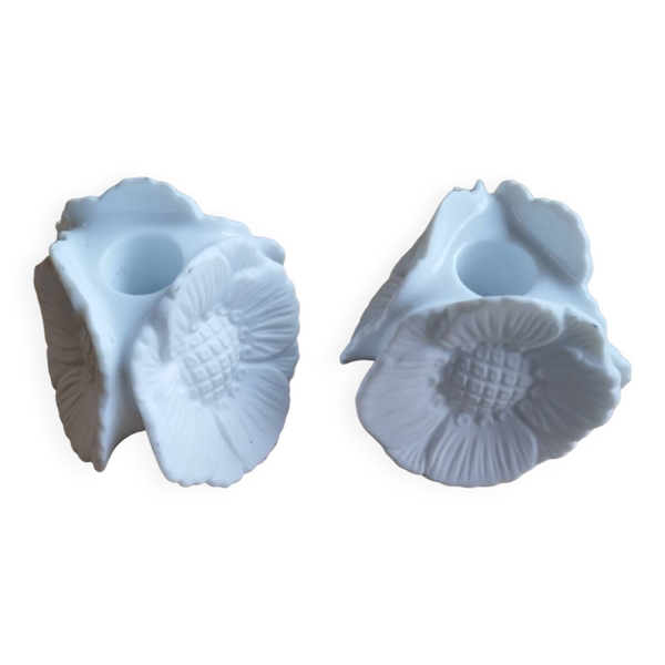 Paire de bougeoirs en porcelaine de Limoges — Beyit