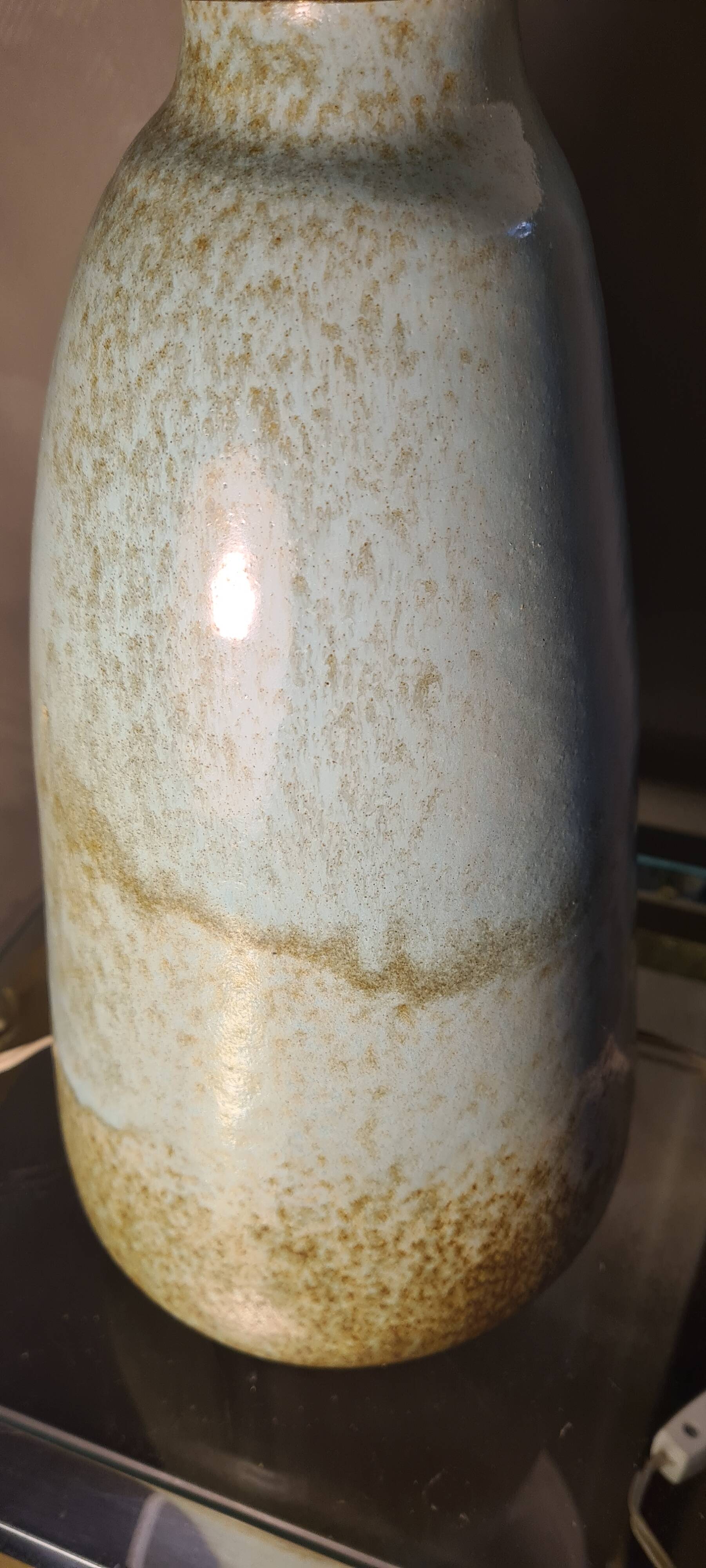 Glazed turquoise green ceramic lamp 48x20 1970