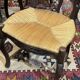 Set of 7 Louis XV style beech chairs with straw seats.