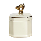 Porcelain jewelry box "golden cat"