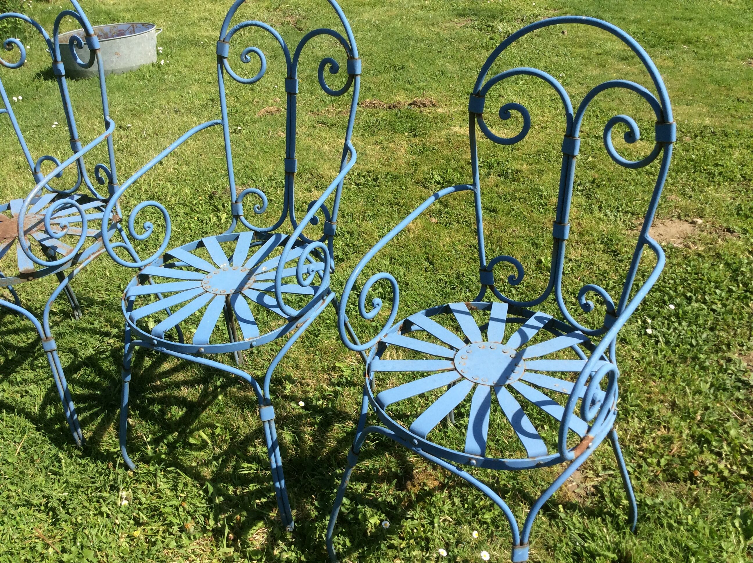 Vintage iron garden chairs