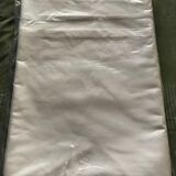 Drap ancien en lin bordure à bribes brodée
