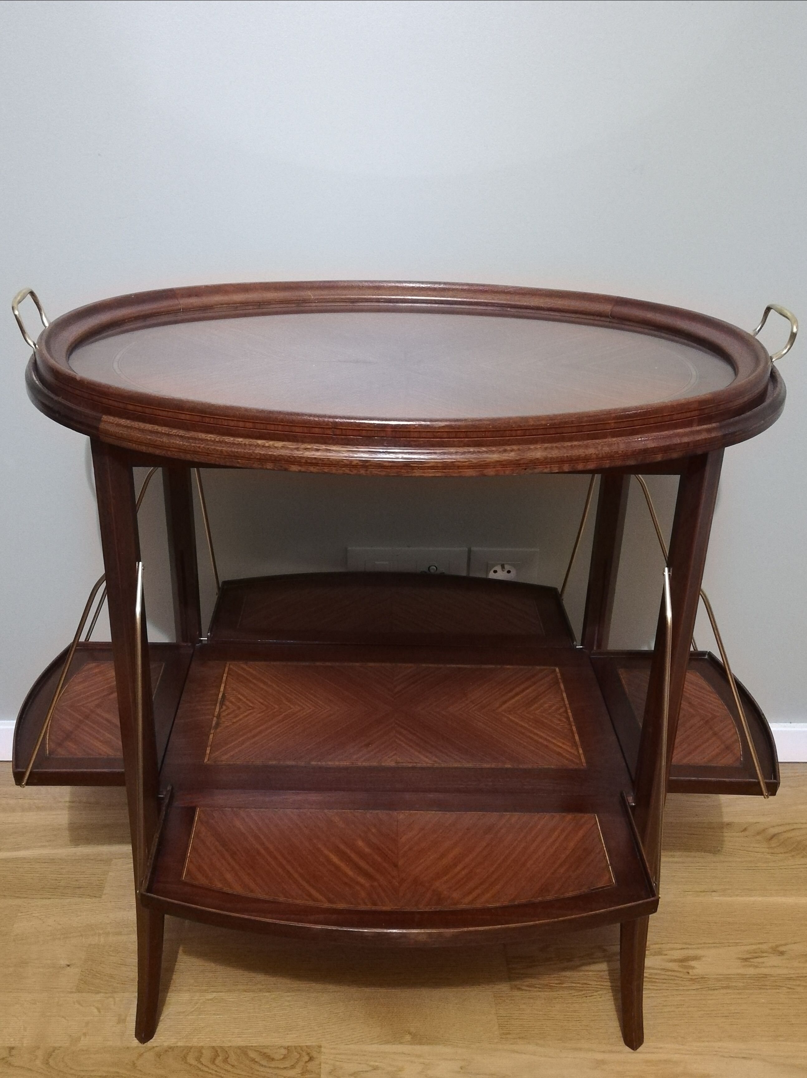 Art deco dessert in mahogany and marquetry