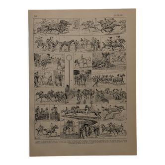 Original lithograph on horse racing
