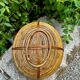 Large rattan basket brass Gabriella Crespi 1960s
