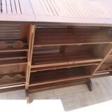 Foldable teak bar and two bar stools