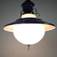 Brevettato space age hanging lamp in opal glass and metal italy 70s