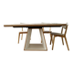 Extensible table Mood T1202 — Mobitec — White Fenix & walnut