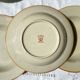 6 assiettes creuses en grès beige Tulowice Poland 1970
