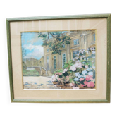 Ancien tableau pastel encadré – S. Beaujeu Dufour – Petit Trianon