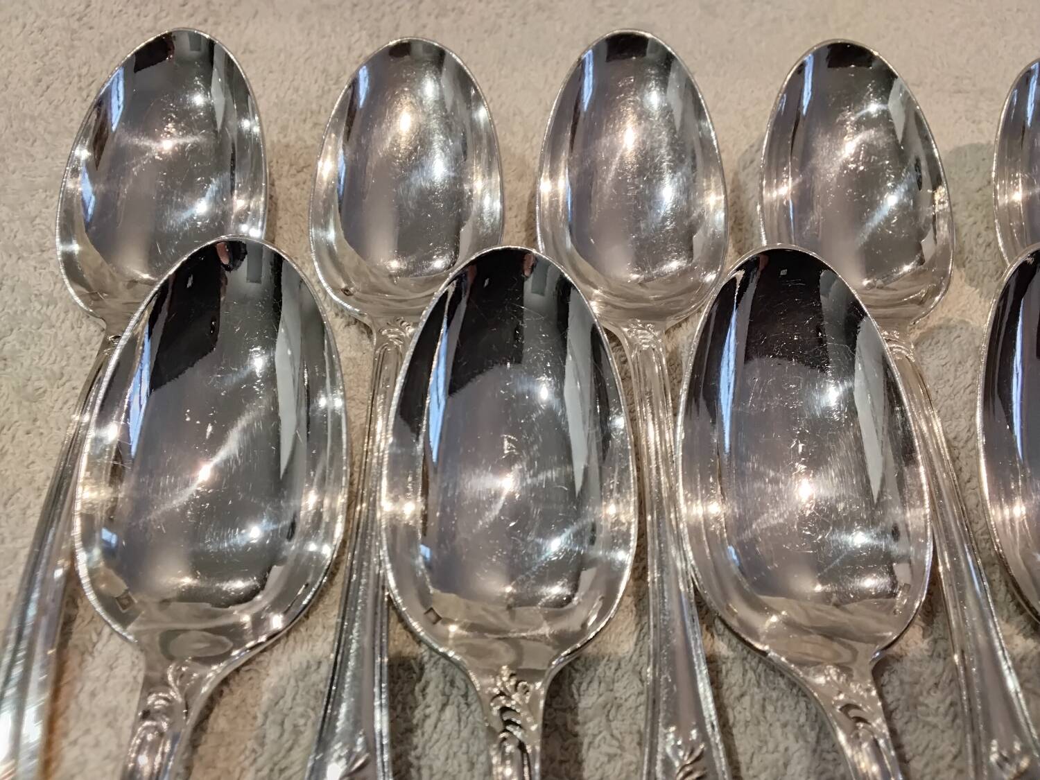 12 silver-plated dessert forks by Christofle Marly, 18.8cm
