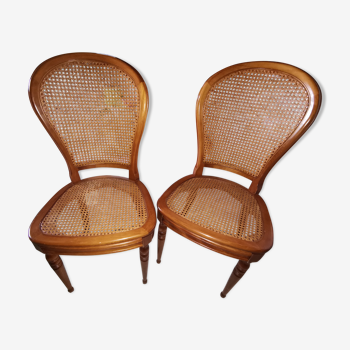 2 canne cherry chairs