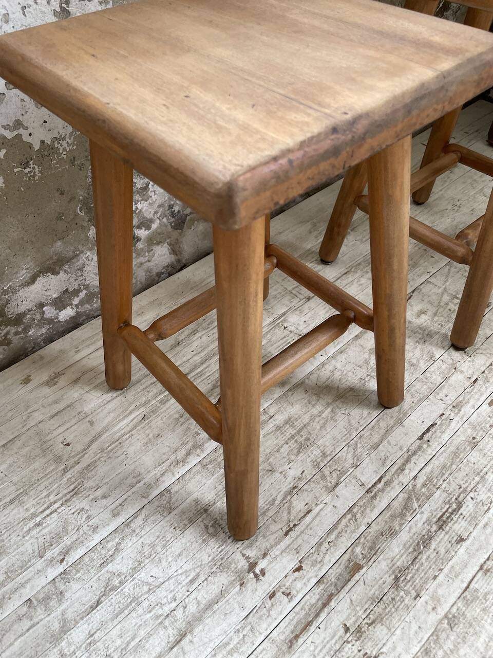 Pair of beech stools