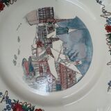 Large plate Sarreguemines France Obernai h.loux