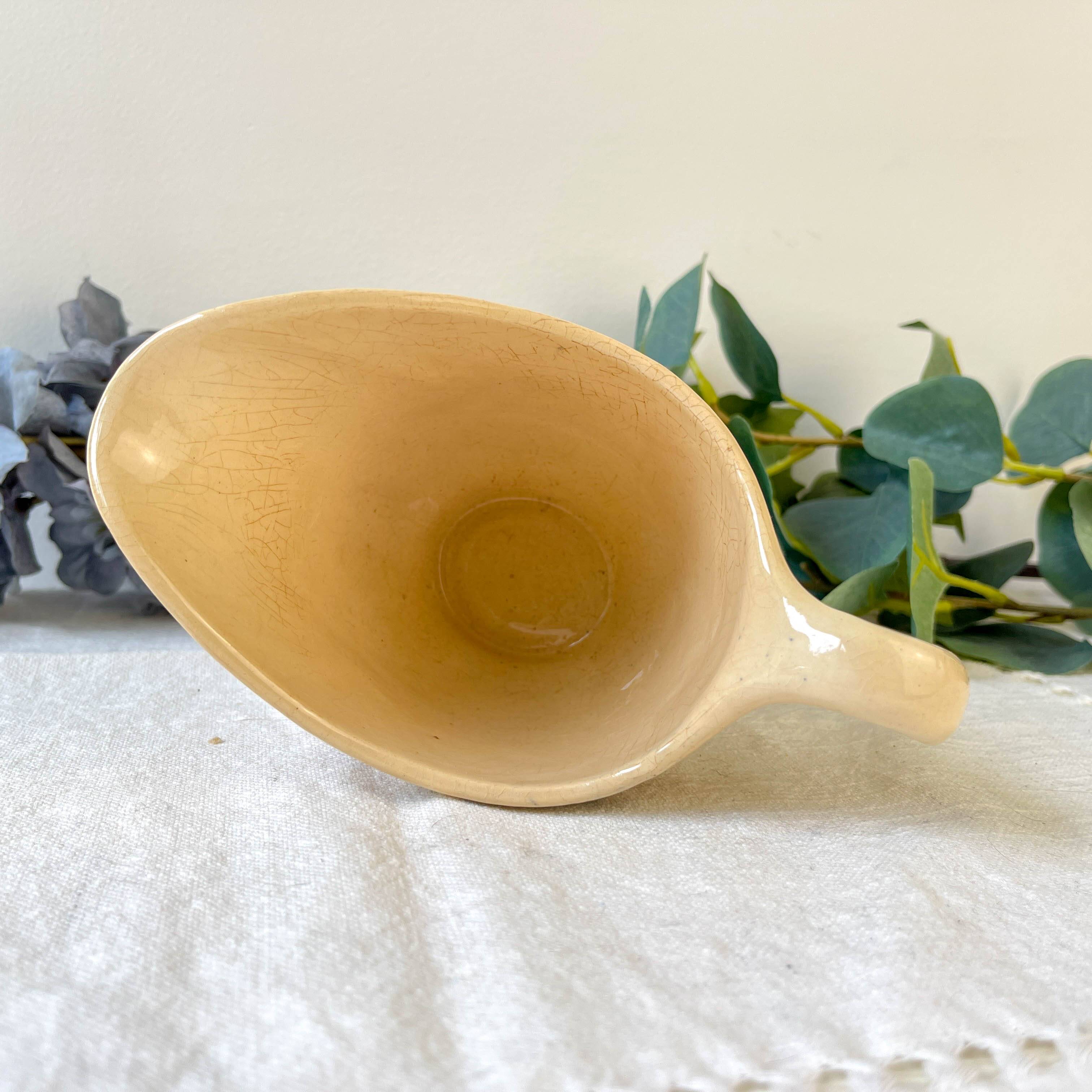 Vintage K&G Luneville "Flore" porcelain sauceboat 1950s small blue flowers