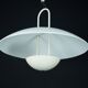 Vintage 1990s White Pendant Lamp with Glass Top Shade. Italy