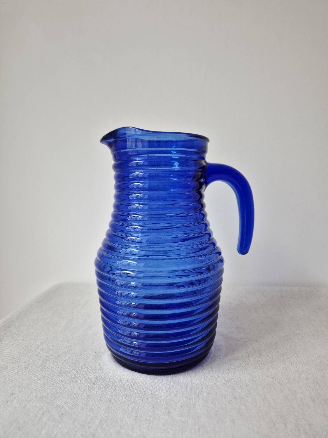 Vintage cobalt blue glass carafe/pitcher '1970s - Cisper