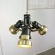 Vintage Italian Brass Reflector Chandelier, 70s