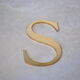 Letter sign in gold metal "S" 1980
