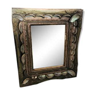 Miroir vintage en coquillages Anthony Redmile 54x63cm