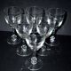 Lot de 6 verres à pied anciens en cristal gravé à l'acide - décor guirlande de fleurs noeuds 1900