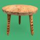 Solid pine tripod coffee table, raw, 1960
