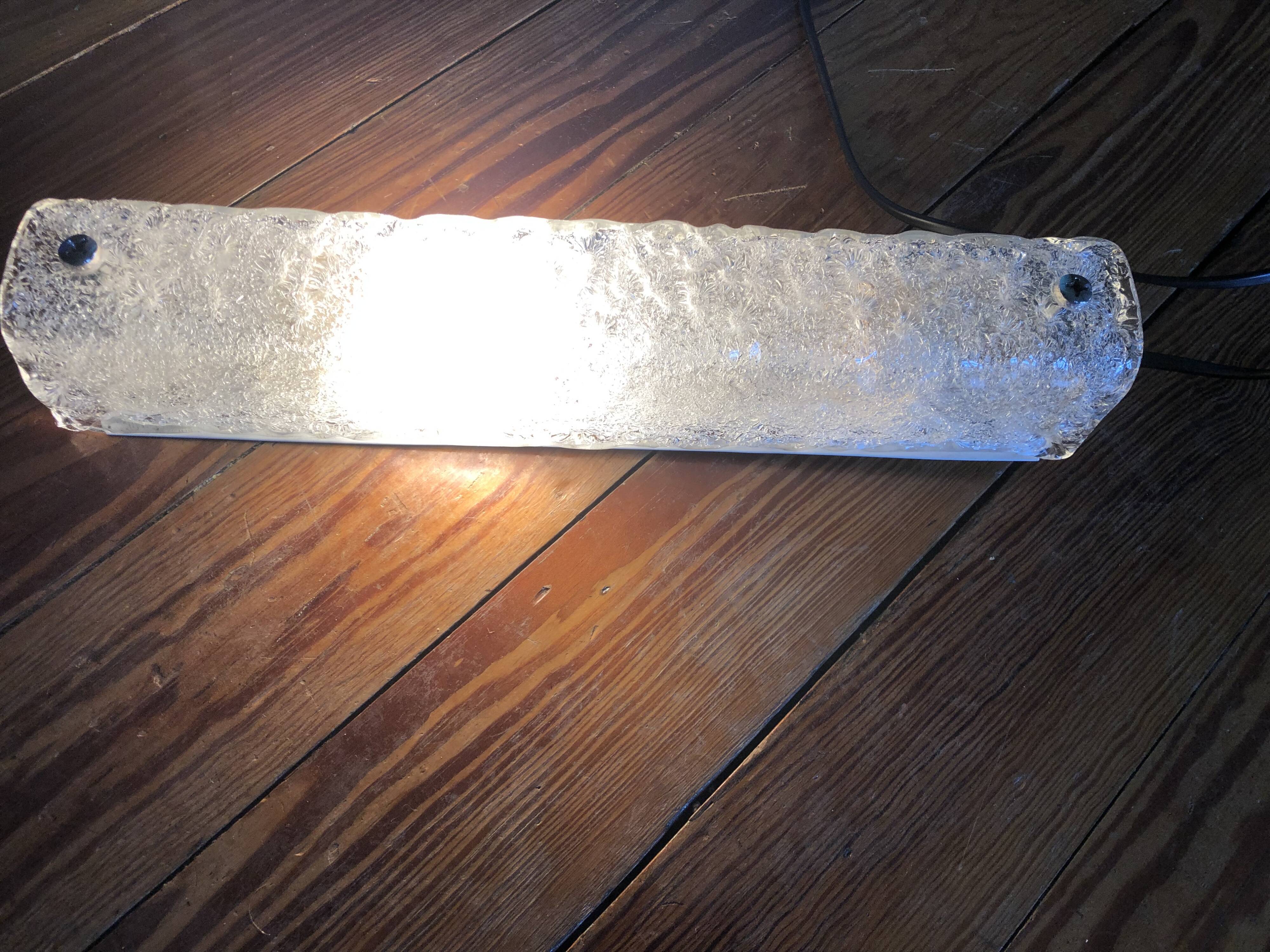 Glass wall applique effect ice by JT Kalmar Austria circa 1950