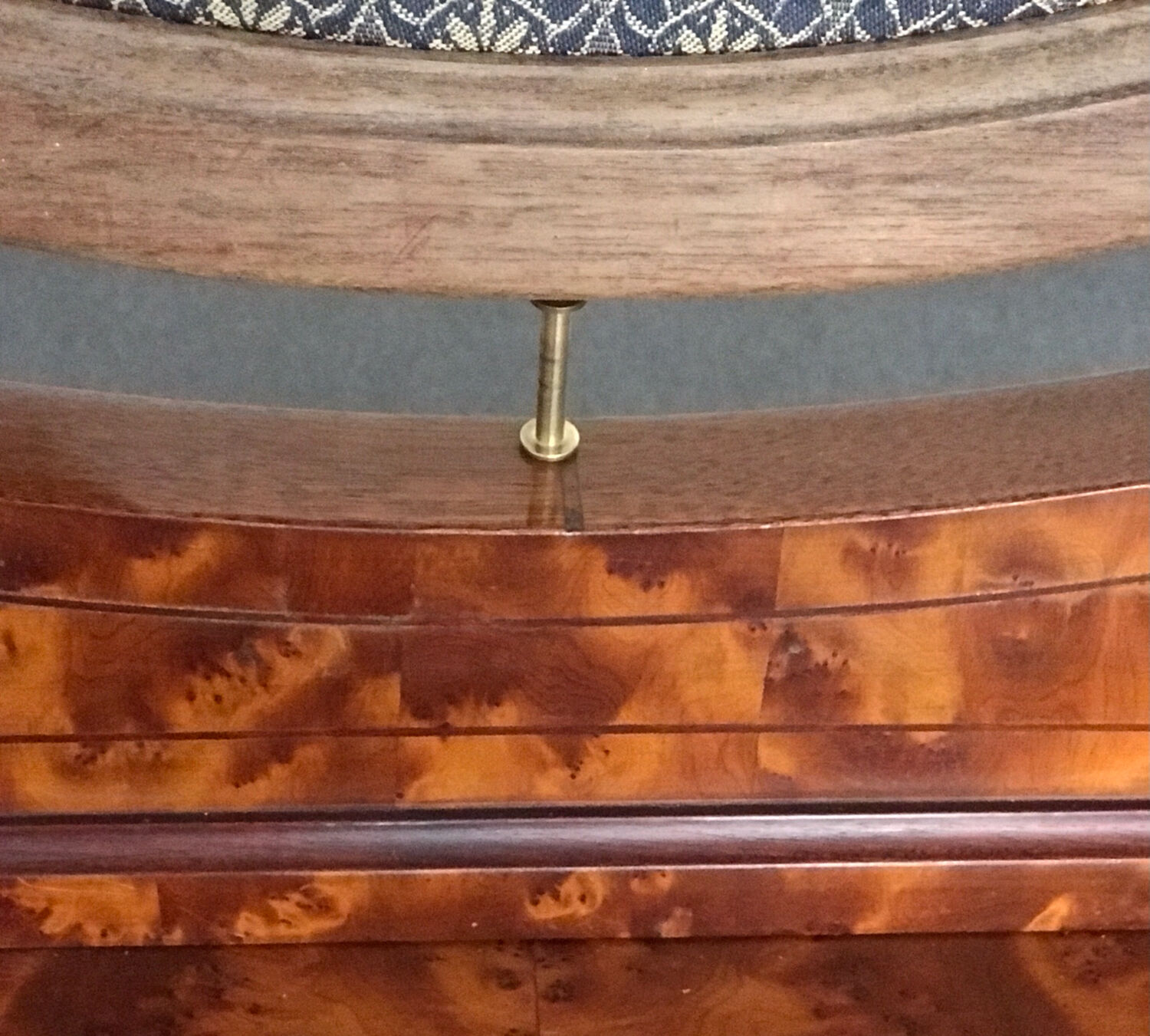 Desk in elm burl and bronze