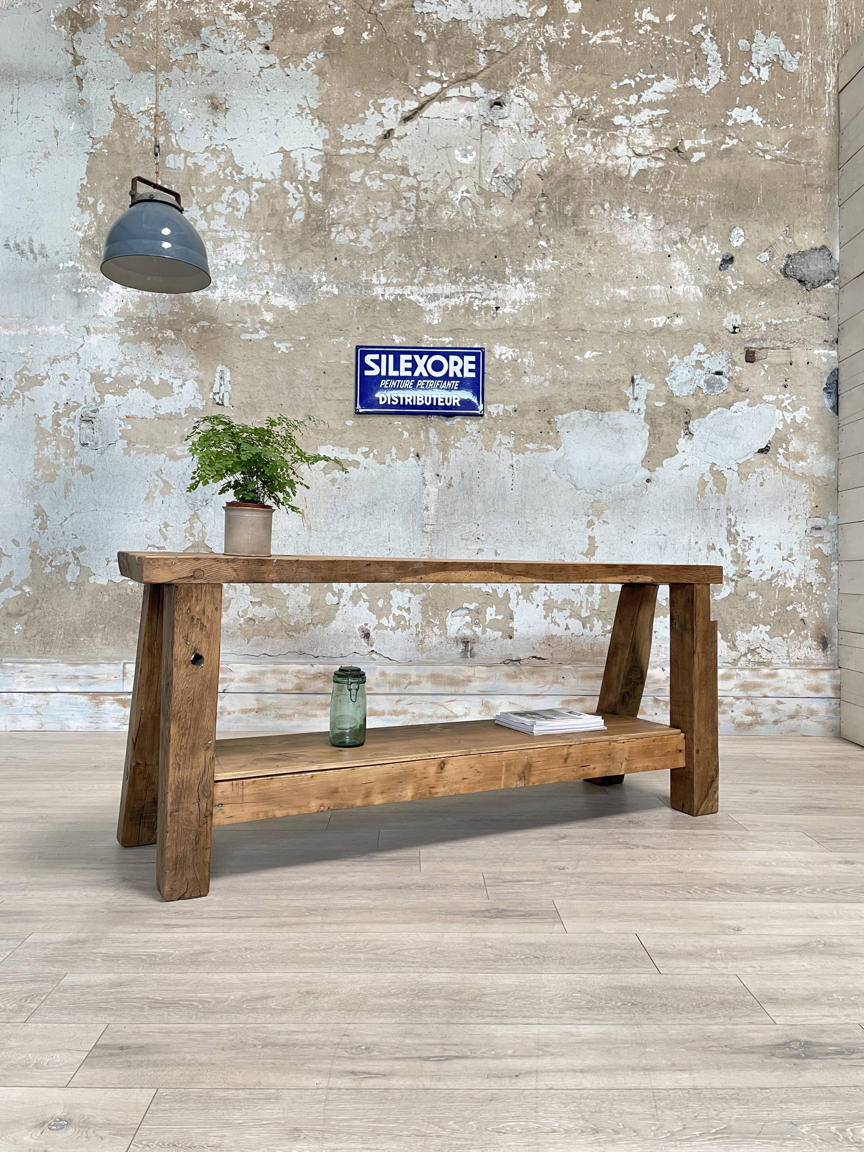 Workshop workbench in solid oak