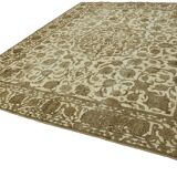 Hand-Knotted Persian Vintage 1970s 298 cm x 340 cm Beige Wool Carpet