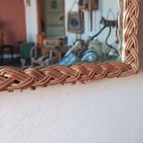 Rectangular rattan mirror/old rattan mirror
