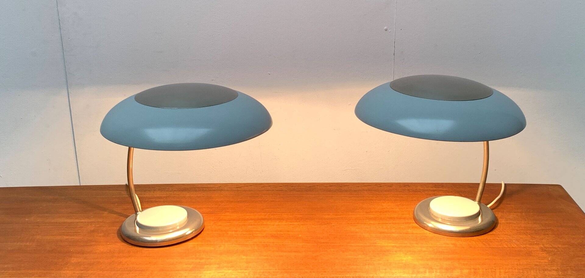Mid-century GDR table lamps by VEB Leuchtenbau, Lengefeld, 1960s, set of 2.