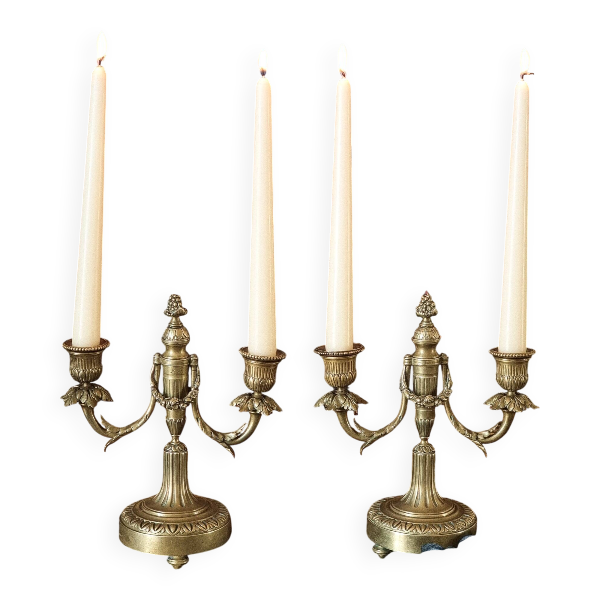 Pair of bronze candlesticks