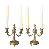 Pair of bronze candlesticks