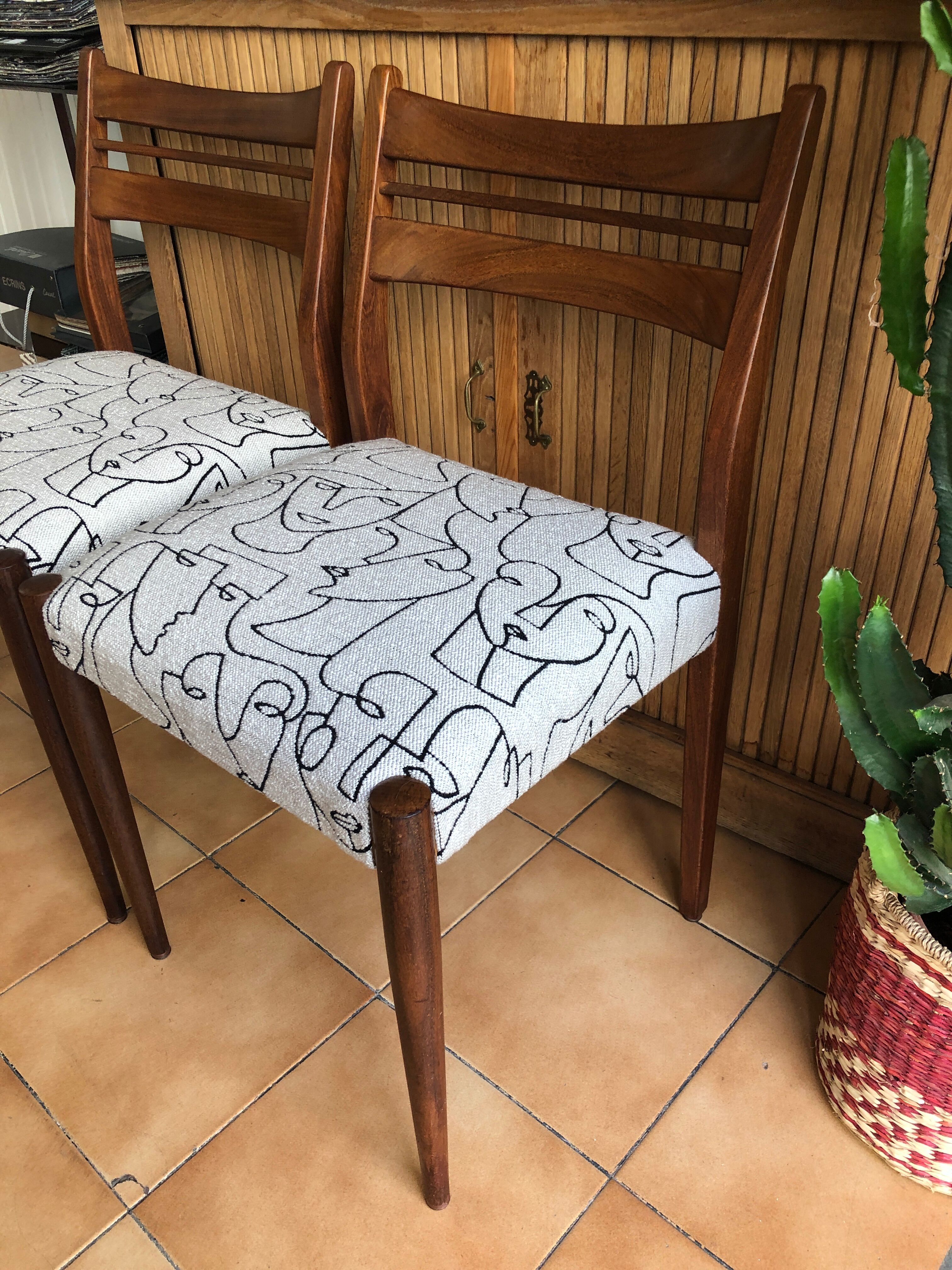 Pair of renovated 60s vintage chairs